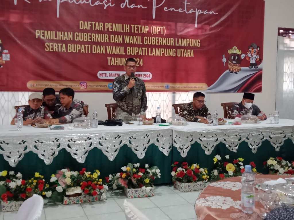 KPU Kabupaten Lampura Gelar Rapat Pleno Terbuka Penetapan DPT Pilkada&nbsp;2024
