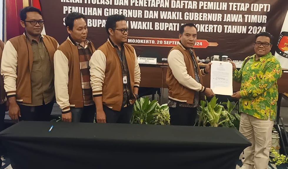 KPU Kabupaten Mojokerto Gelar Acara Penetapan DPT Pemilih untuk Pilkada Serentak&nbsp;2024